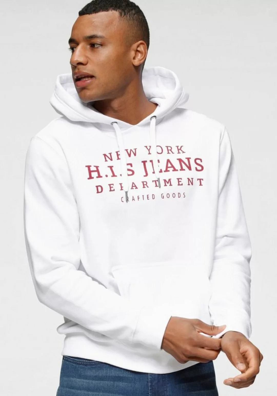 H.I.S Kapuzensweatshirt mit Print und Badge, Kapuze, für sportliche Outfits günstig online kaufen