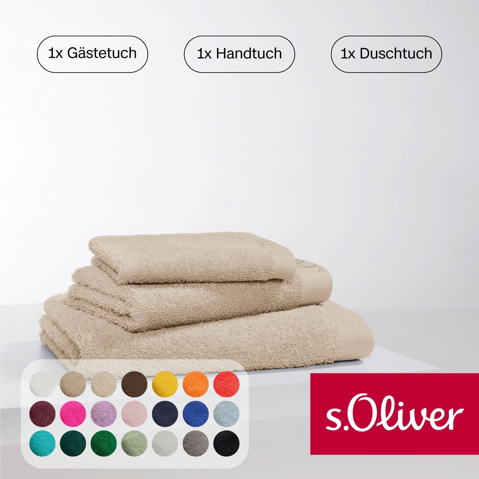 s.Oliver Handtuch Set »s.Oliver, Premium Qualität, 600 gr/m²,«, Set, 3 tlg. günstig online kaufen