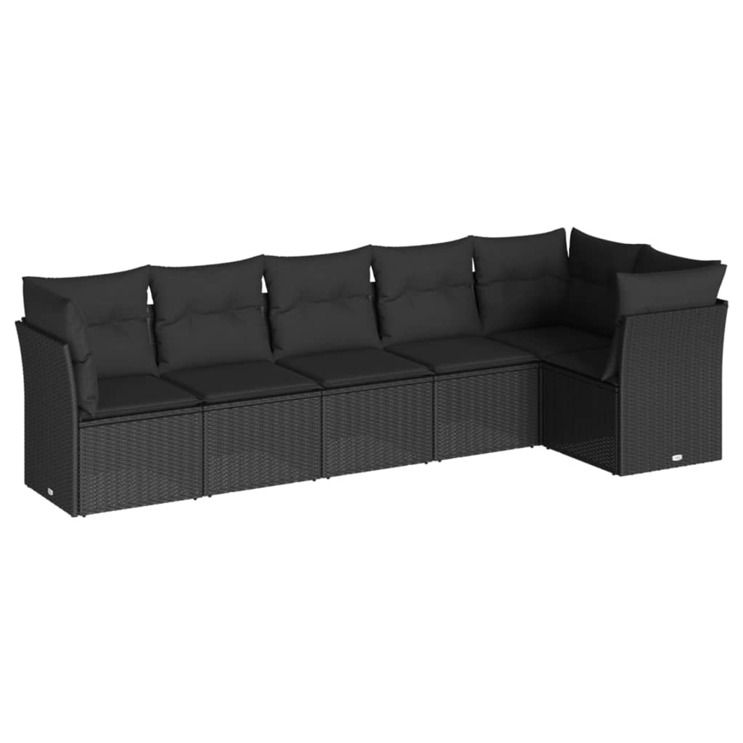 vidaXL 6-tlg Garten-Sofagarnitur mit Kissen Schwarz Poly Rattan Modell 34 günstig online kaufen