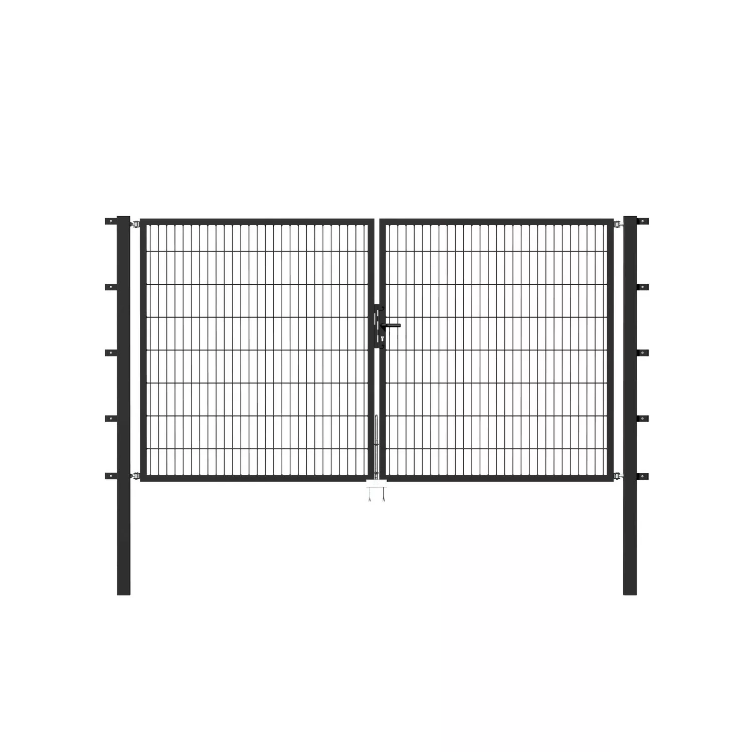 Metallzaun Doppeltor für Doppelstabmatte Anthrazit z. Einbeton. 140 cm x 20 günstig online kaufen