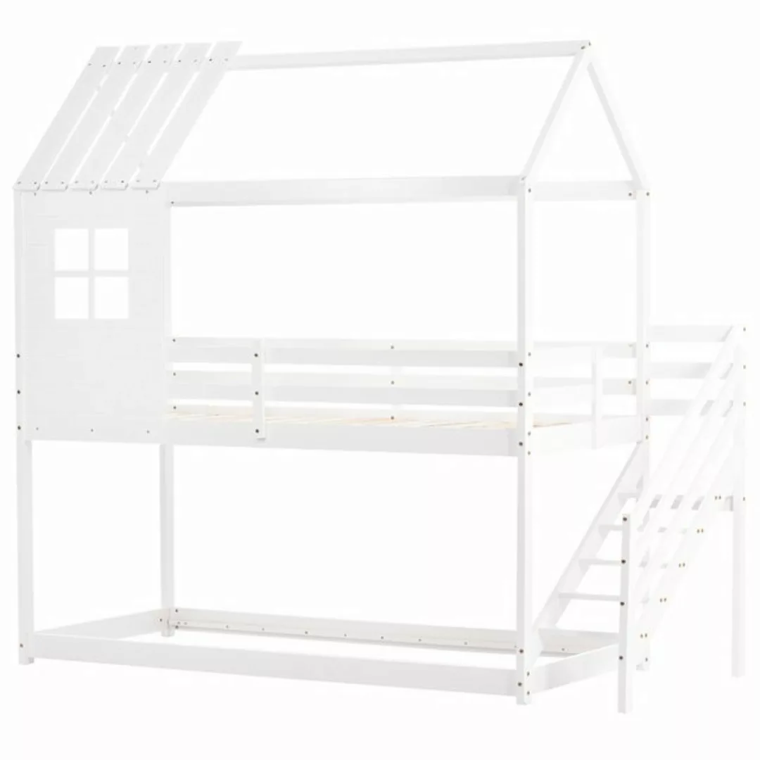 XDeer Etagenbett Etagenbett, Bett mit Ecktreppe, Hausbett, Kinderbett mit, günstig online kaufen