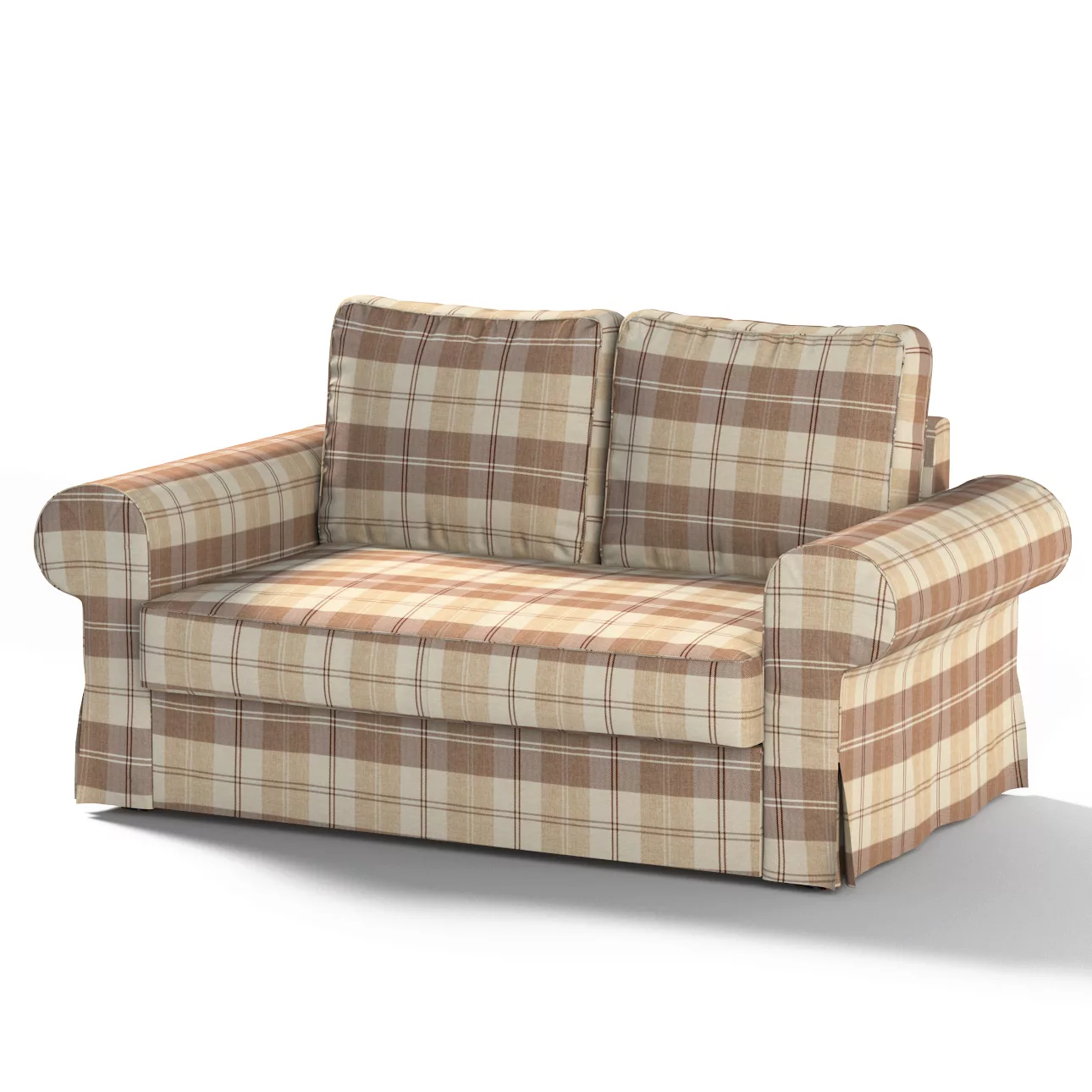 Bezug für Backabro 2-Sitzer Sofa ausklappbar, braun-beige, Bezug für Backab günstig online kaufen