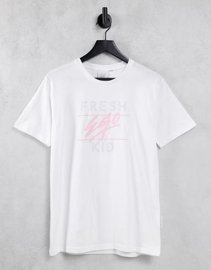 Fresh Ego Kid – T-Shirt in Weiß mit Print vorne günstig online kaufen