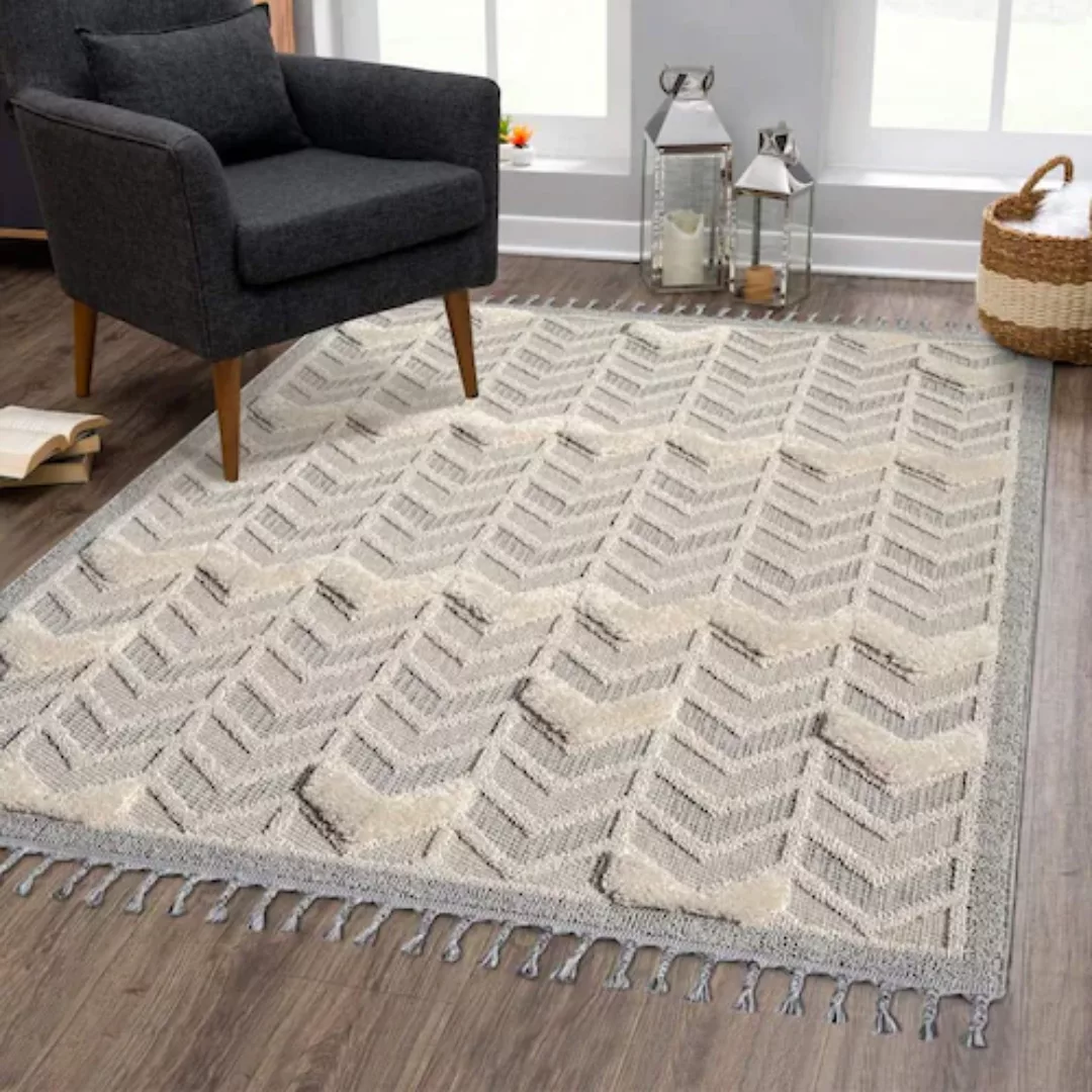 Carpet City Teppich »VALENCIA 920«, rechteckig, 20 mm Höhe, Boho-Stil, Hoch günstig online kaufen