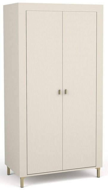 Compleo Kleiderschrank mit 2 Türen TRENDS, Modern Wohnzimmer gerifflete Fro günstig online kaufen