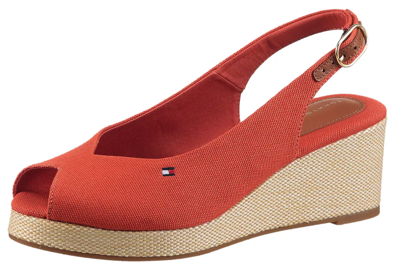 Tommy Hilfiger Keilsandalette "FLAG MID WEDGE ESPAD SLINGBACK", Plateau, So günstig online kaufen