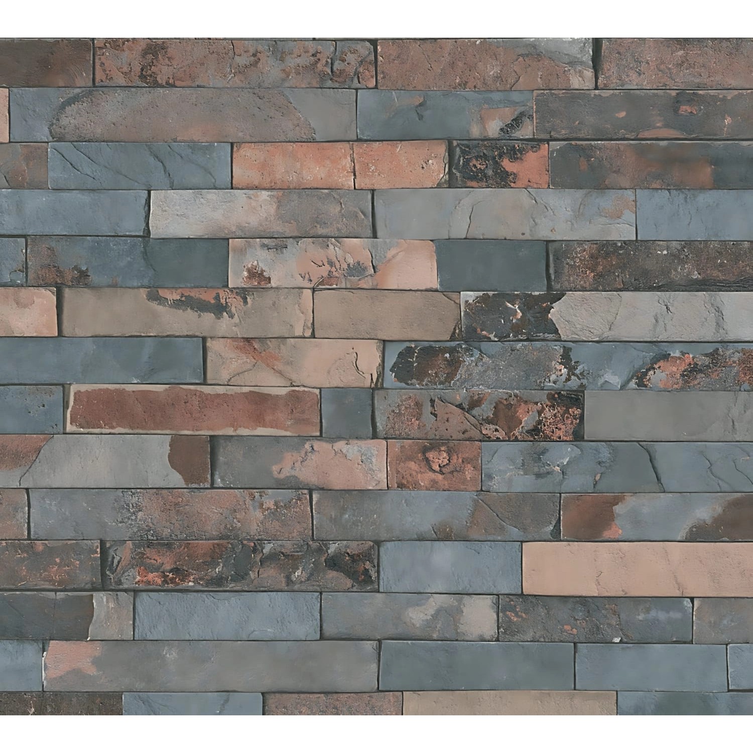 PROFHOME 355823-GU Stein Kacheln Tapete Natur Matt Grau Braun 0,53 m x 10,0 günstig online kaufen