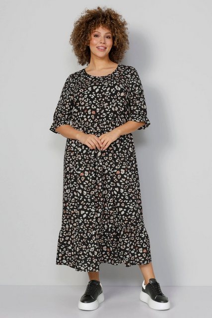 MIAMODA Sommerkleid Maxikleid Animalprint Rundhals günstig online kaufen