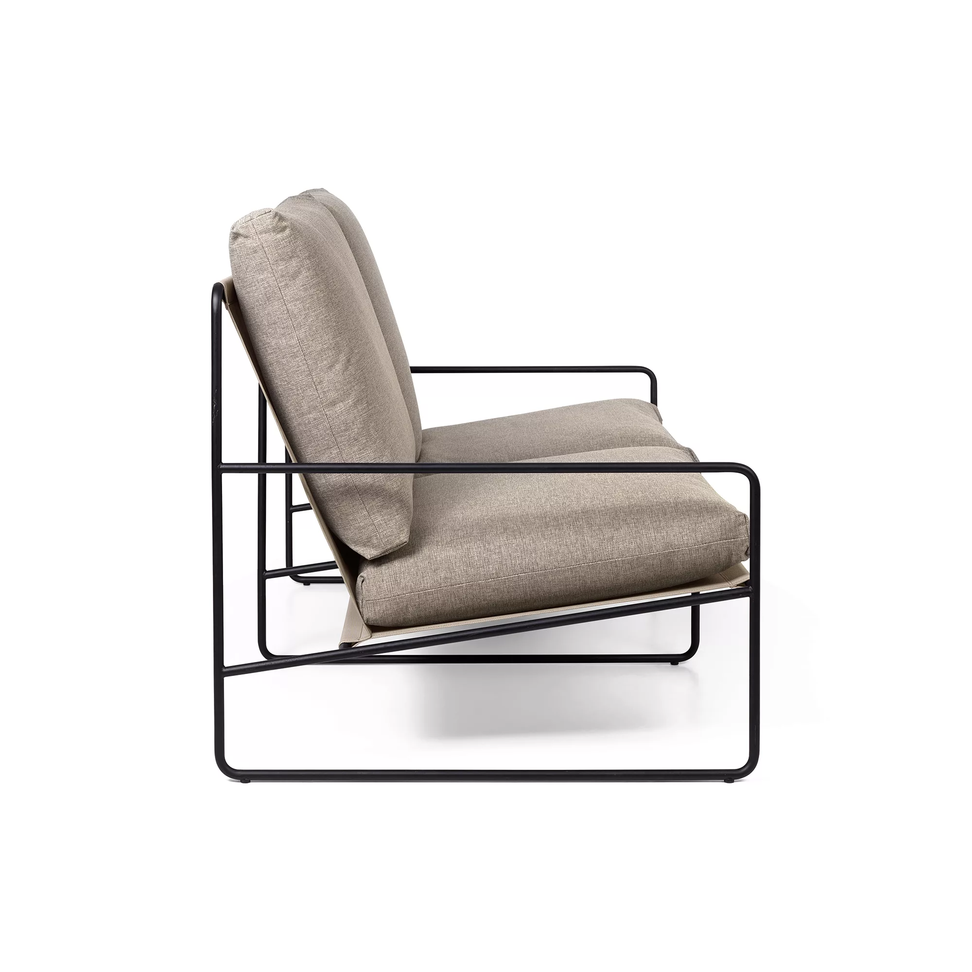 ferm LIVING - Desert Outdoor 2-Sitzer Sofa - schwarz, dunkel sand/pulverbes günstig online kaufen