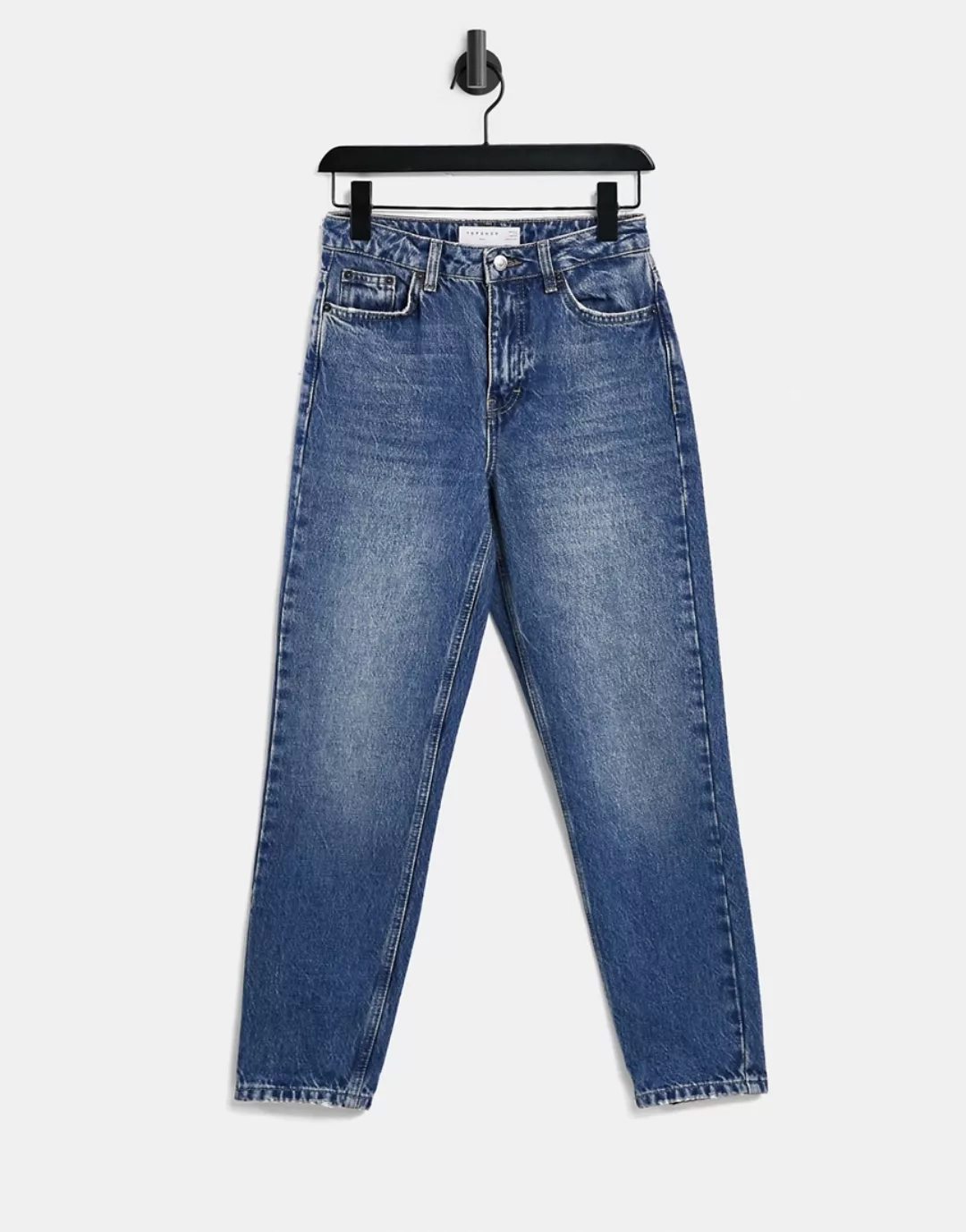 Topshop – Mom-Jeans in Indigoblau günstig online kaufen