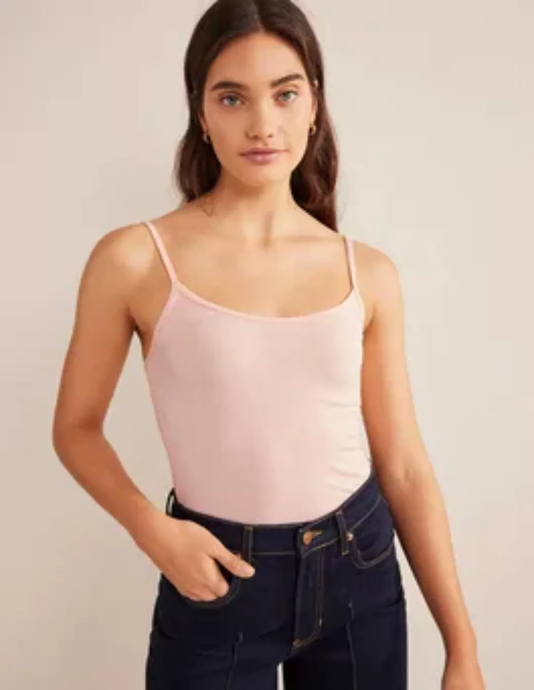 Einfarbiges Trägerhemd Damen Boden, Hellbeige günstig online kaufen