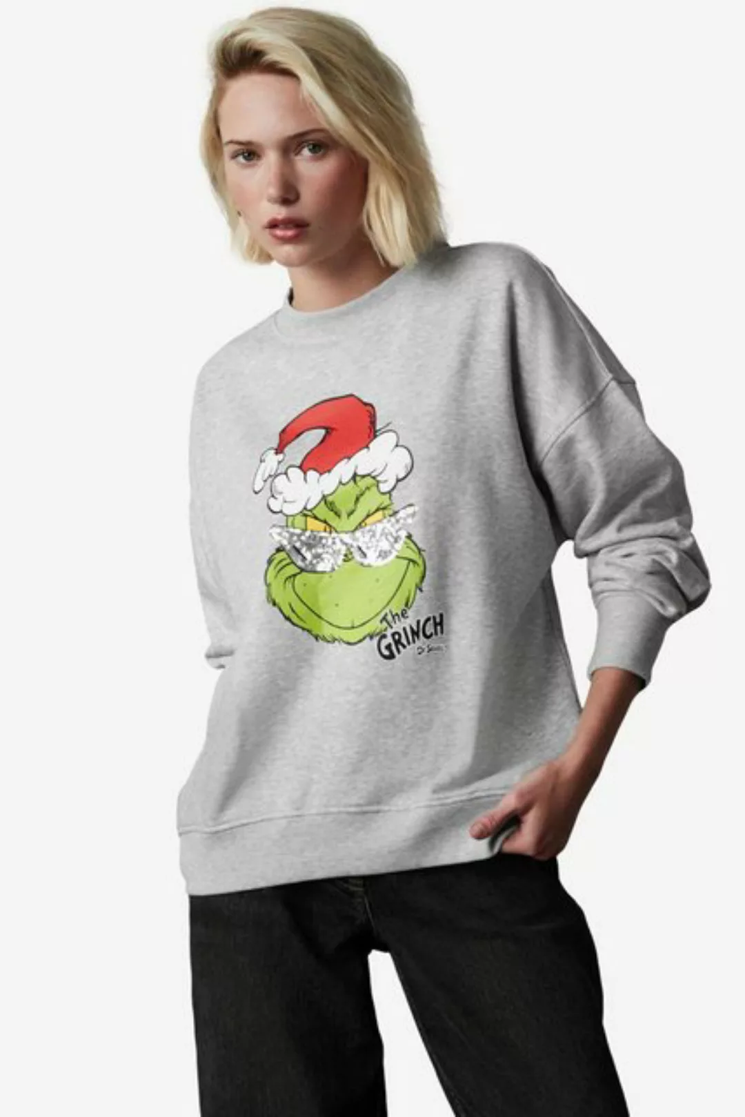 Next Sweatshirt Cool Christmas Grinch Sweatshirt mit Pailletten (1-tlg) günstig online kaufen