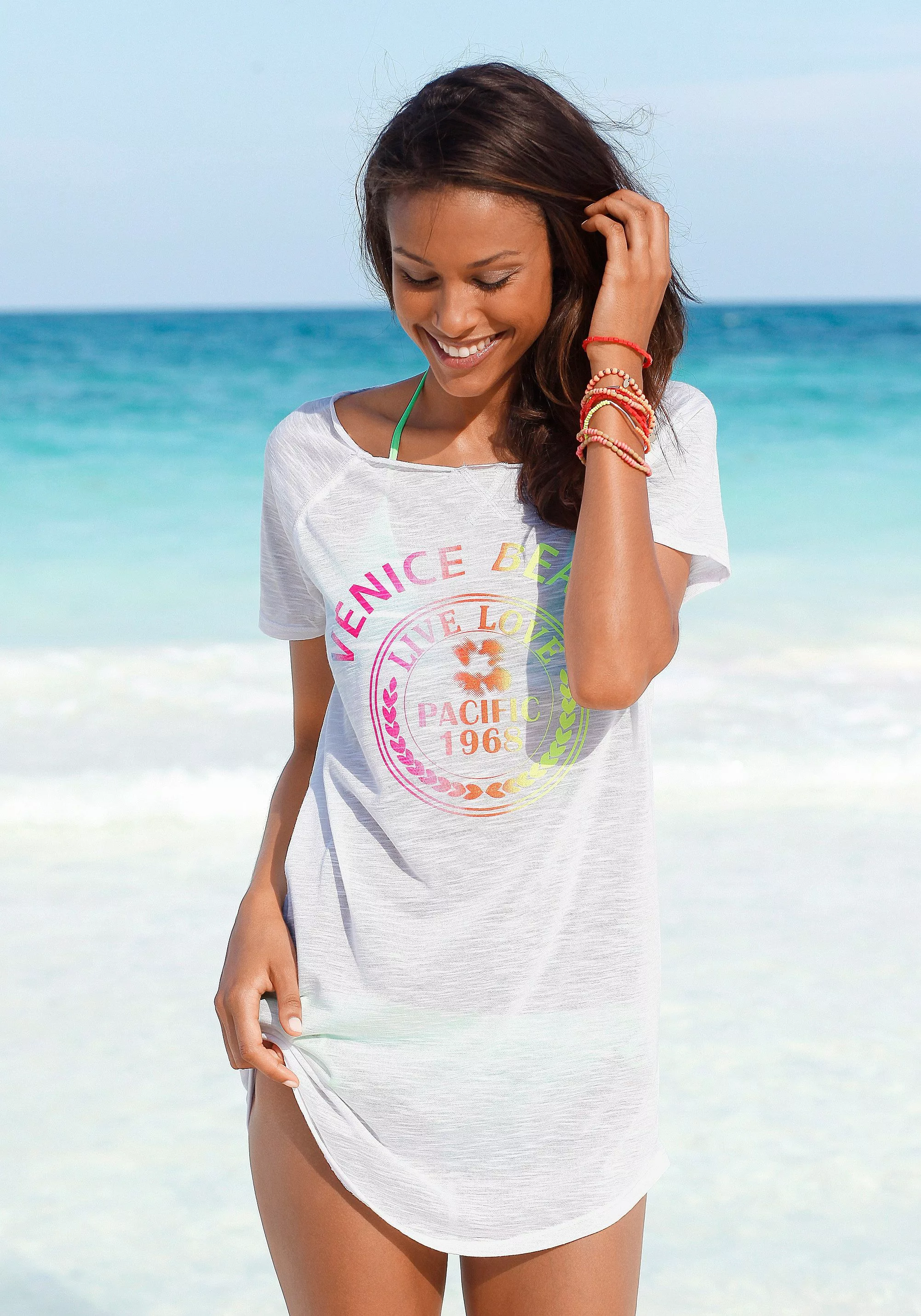 Venice Beach Longshirt, mit Frontprint, Shirtkleid, Strandkleid, luftig und günstig online kaufen