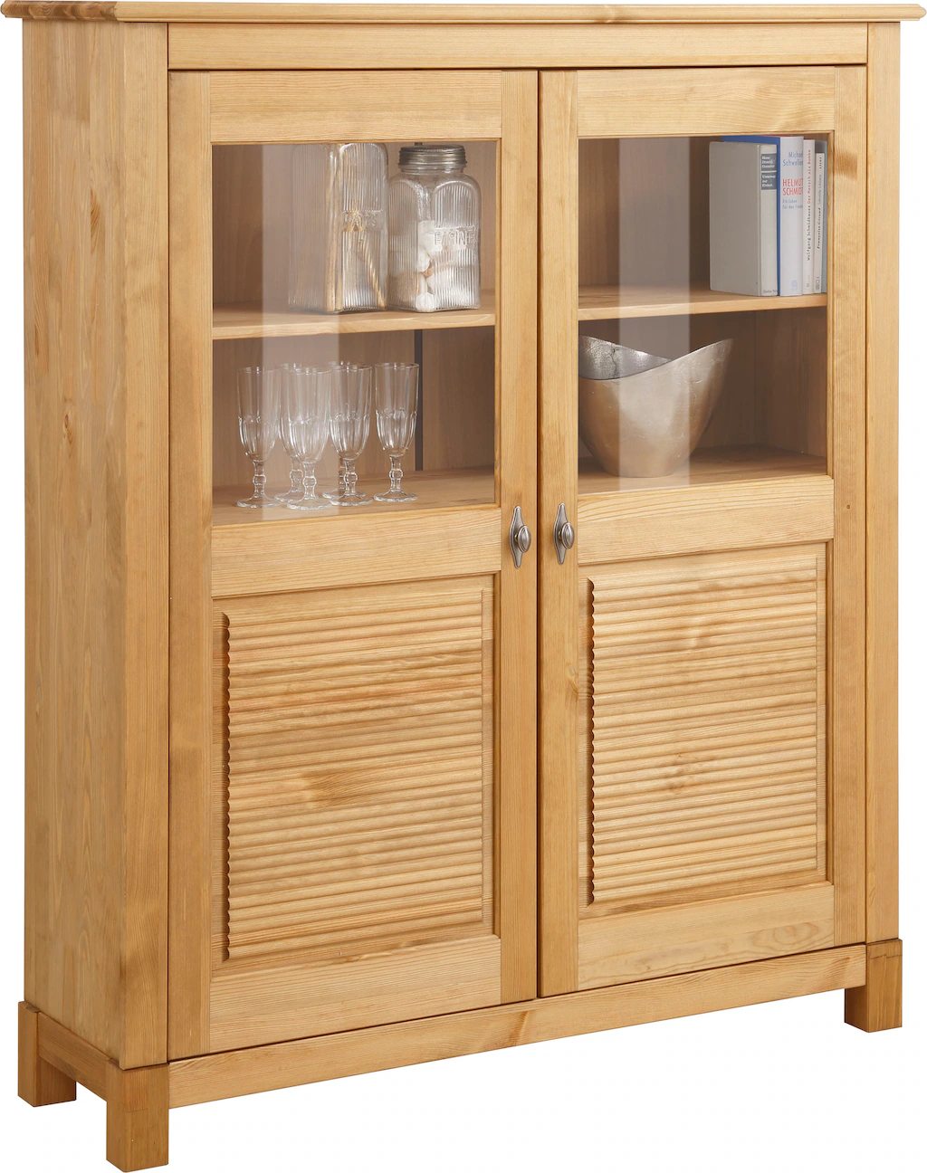 Home affaire Highboard "Rauna", Vitrine, Breite 111,6 cm, aus massiver Kief günstig online kaufen