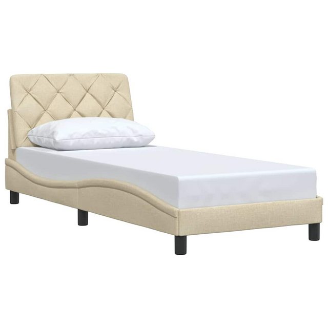 vidaXL Bett Bettgestell ohne Matratze Creme 80x200 cm Stoff günstig online kaufen