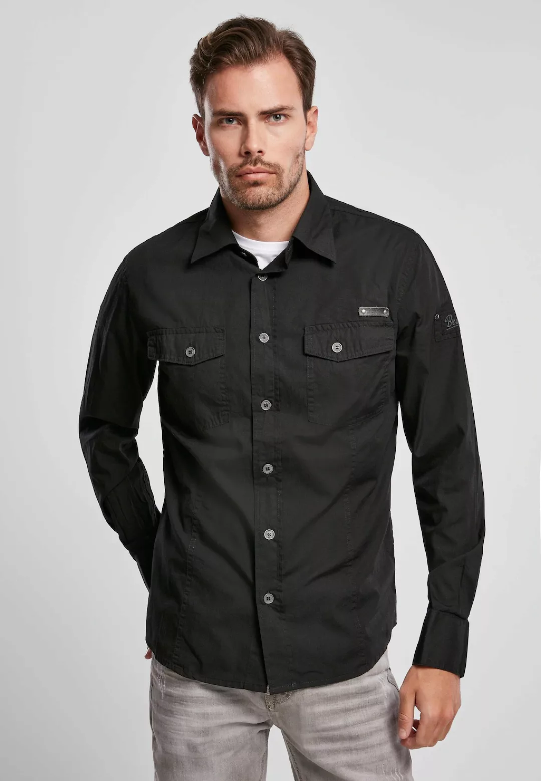 Brandit Langarmhemd "Brandit Herren Slim Worker Shirt", (1 tlg.) günstig online kaufen