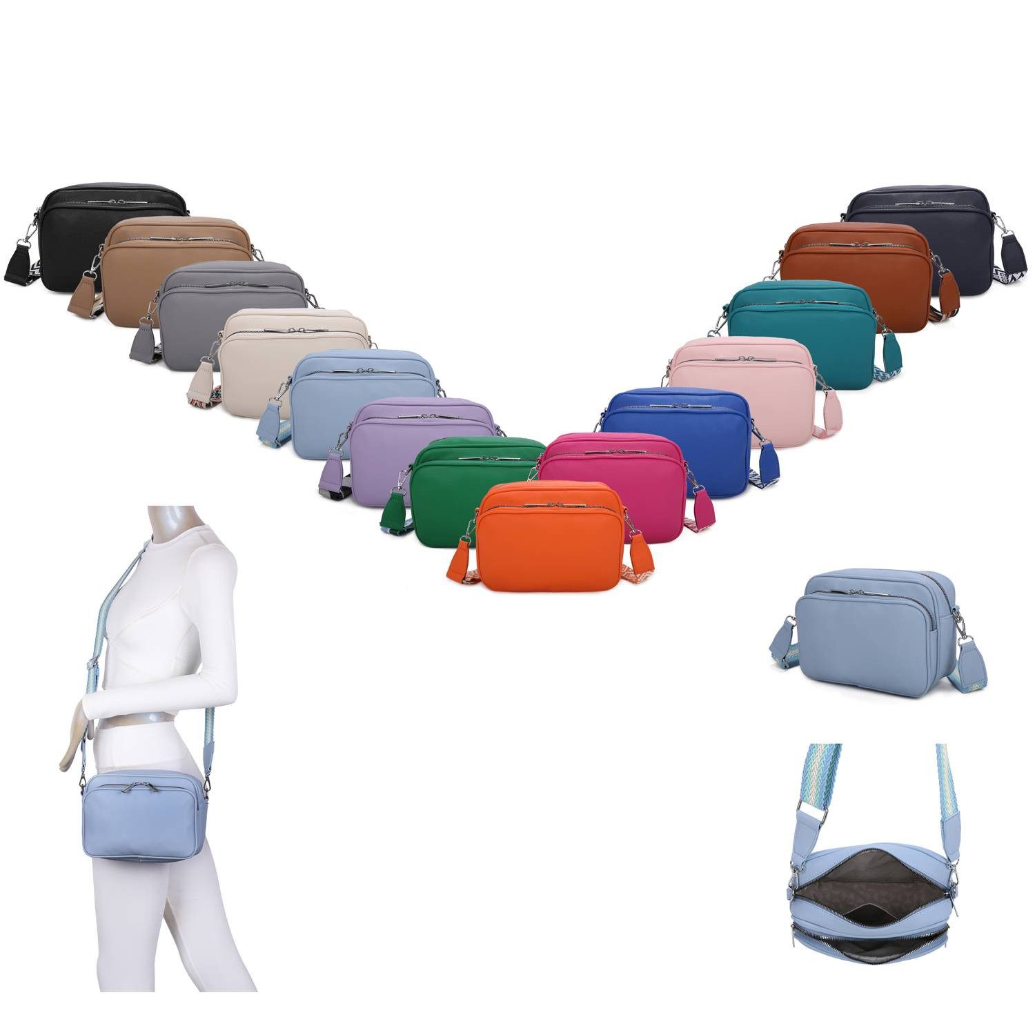 ITALYSHOP24 Schultertasche Damen Bodybag Umhängetasche Brusttasche günstig online kaufen