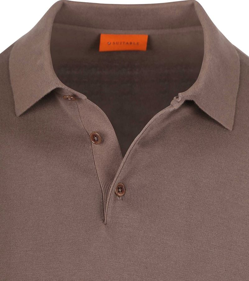 Suitable Compact Cotton Poloshirt Taupe - Größe XL günstig online kaufen