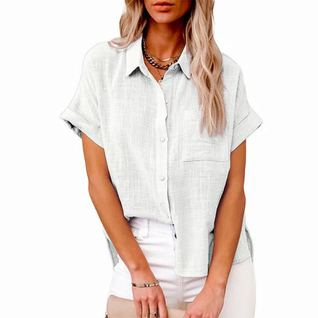 FIDDY T-Shirt Hemden aus Baumwolle und Leinen– Kurzarmhemden und T-Shirts f günstig online kaufen
