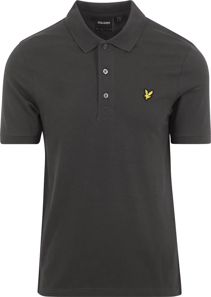 Lyle und Scott Polo Plain Anthrazit - Größe M günstig online kaufen