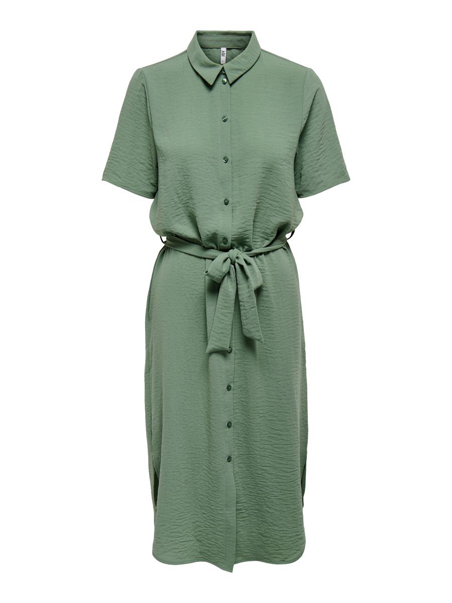 ONLY Knielanges Kleid Mit Kurzen Ärmeln Damen Grün günstig online kaufen