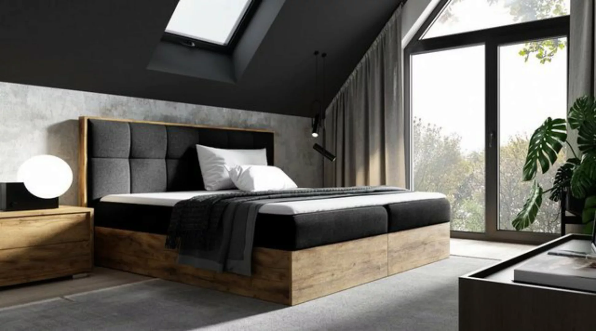Luxusbetten24 Holzbett Designer Holzbett Terino, mit Stauraum günstig online kaufen