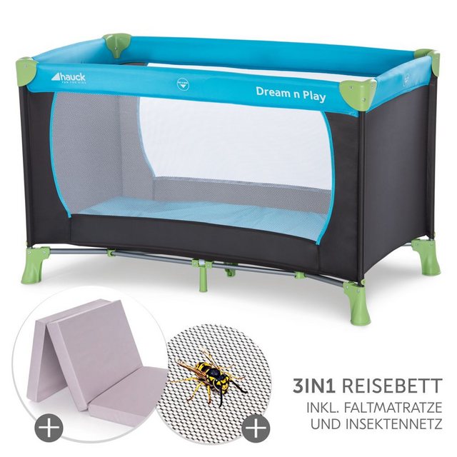 Hauck Baby-Reisebett Dream N Play - Waterblue, Kinderreisebett mit Matratze günstig online kaufen