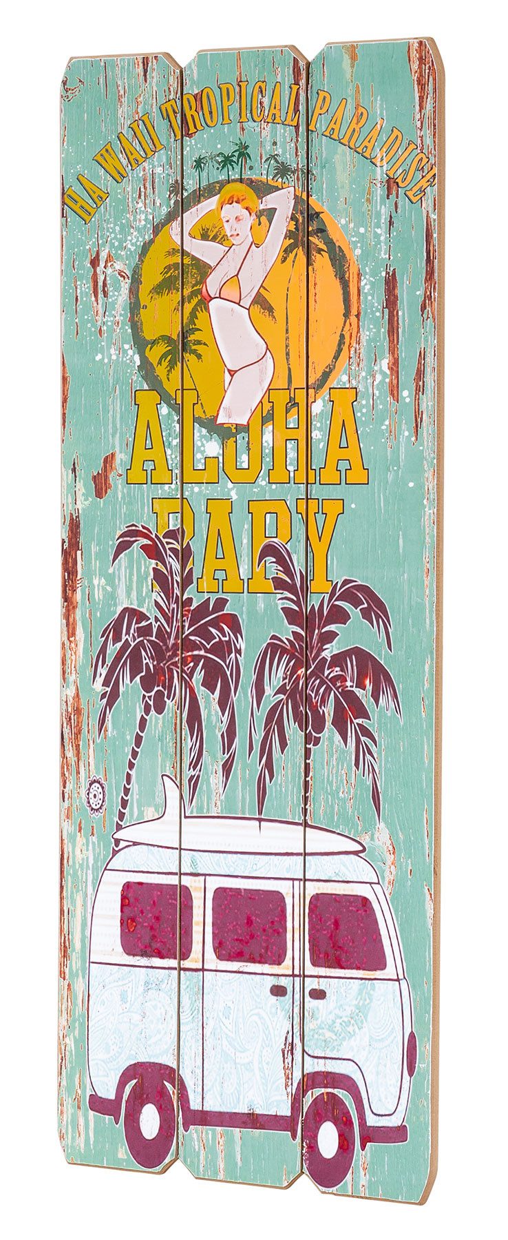 Levandeo® Holzbild, Holzschild Aloha Baby 30x80cm günstig online kaufen