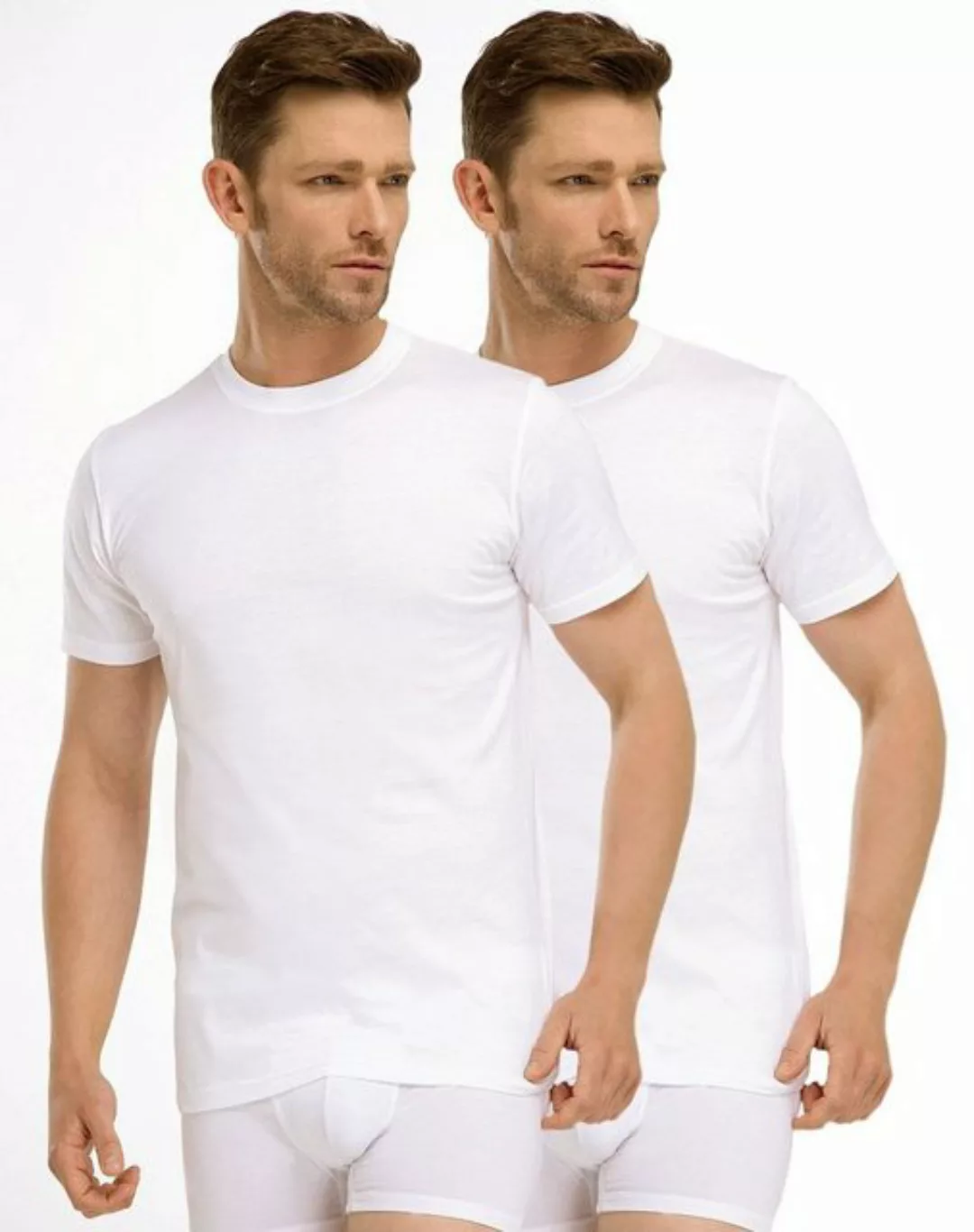 Toker Collection® T-Shirt Herren Basic T-Shirt 2er Pack Rundhals Ausschnitt günstig online kaufen