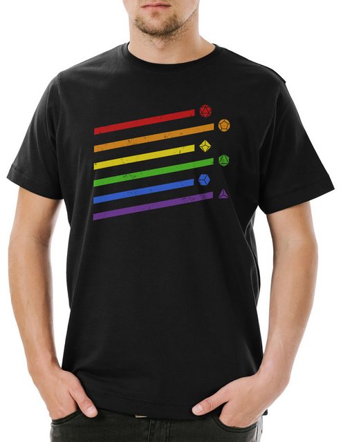 Urban Backwoods Print-Shirt RPG Dices Rainbow Herren T-Shirt Pen Paper Dung günstig online kaufen