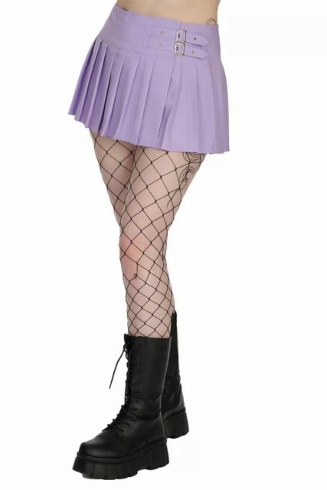 Banned Plisseerock Darkdoll Lilac Minirock Flieder Pastell Goth günstig online kaufen