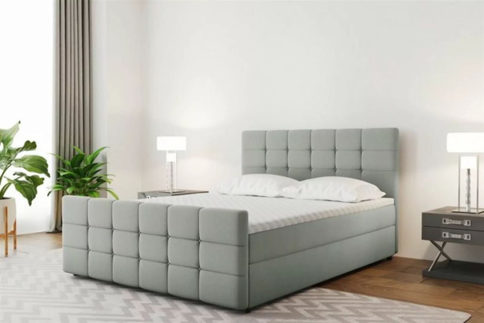 Fun Möbel Boxspringbett Boxspringbett Schlafzimmerbett SENON 200er in Stoff günstig online kaufen