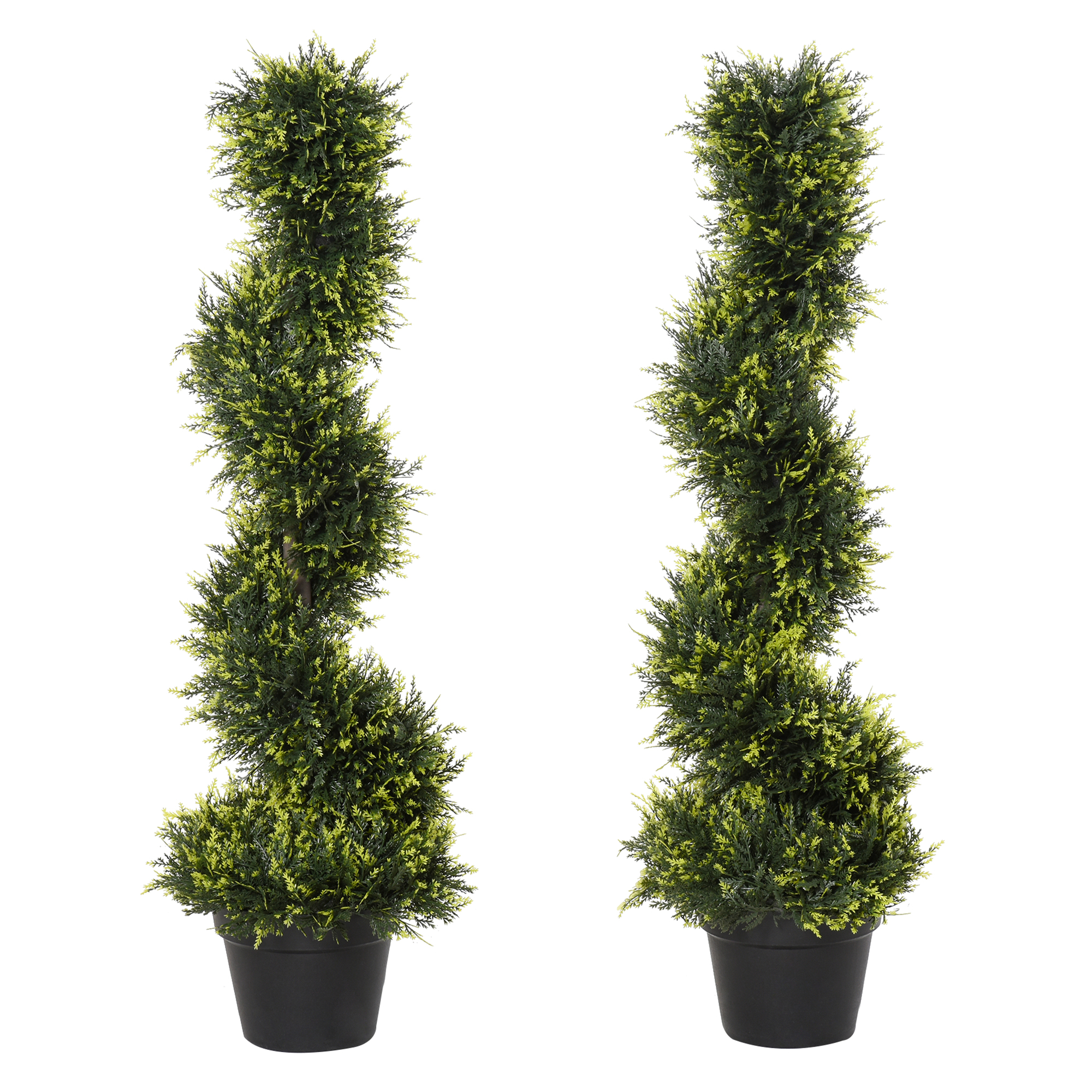 Outsunny 2er Set künstliche Zedernbaum groß 90 cm Kunstpflanze, Plastik kün günstig online kaufen