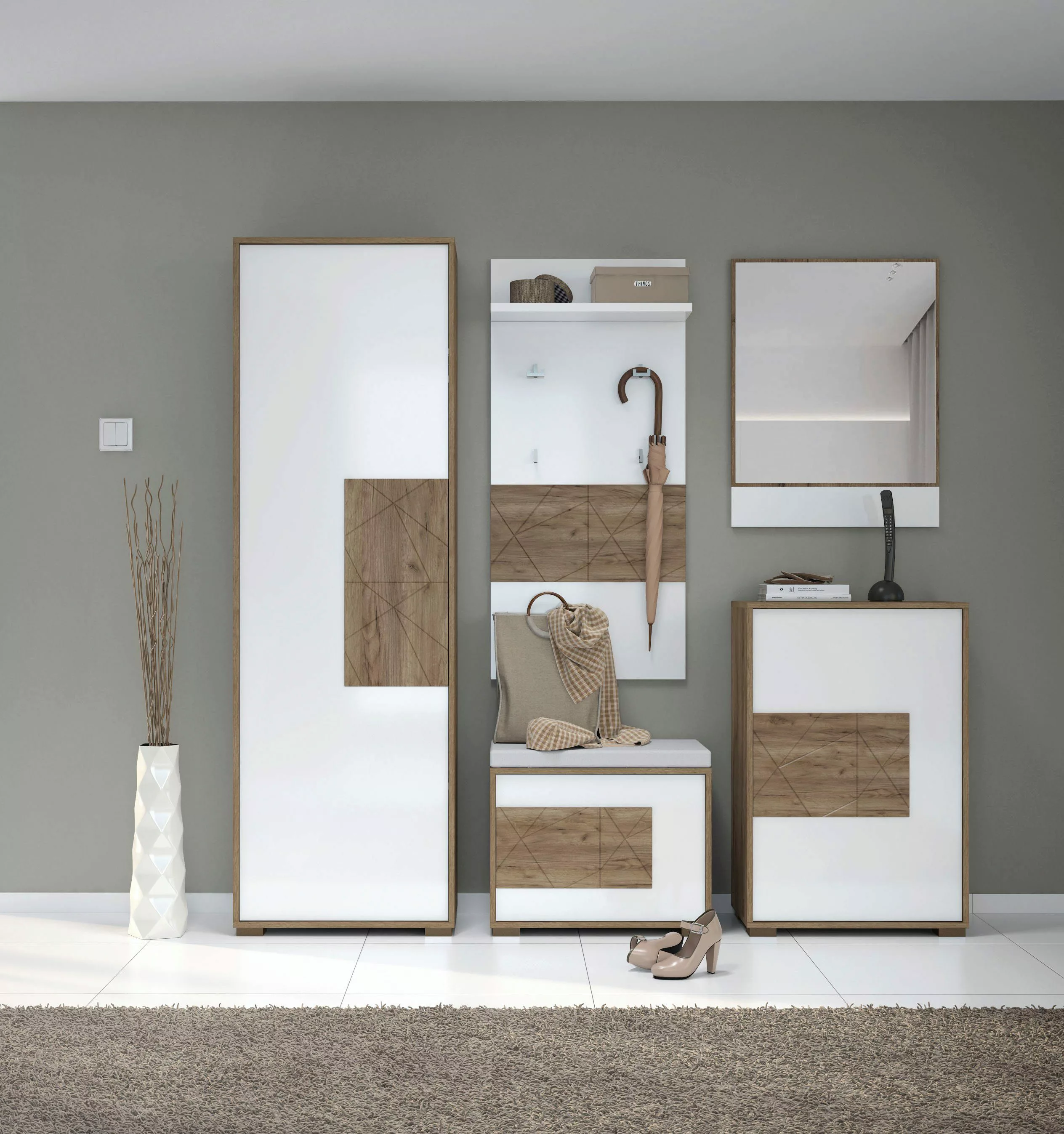 Places of Style Garderobenschrank "Stela", (H/B/T): 197/62,4/35,7cm), mit P günstig online kaufen