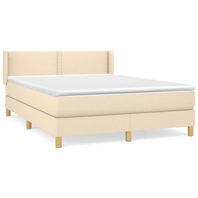 vidaXL Boxspringbett Boxspringbett mit Matratze Creme 140x200 cm Stoff Bett günstig online kaufen