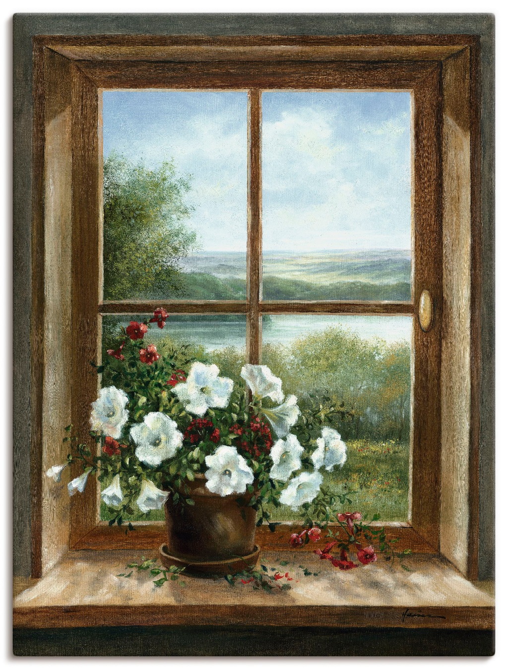 Artland Wandbild "Blumen am Fenster", Arrangements, (1 St.), als Alubild, O günstig online kaufen