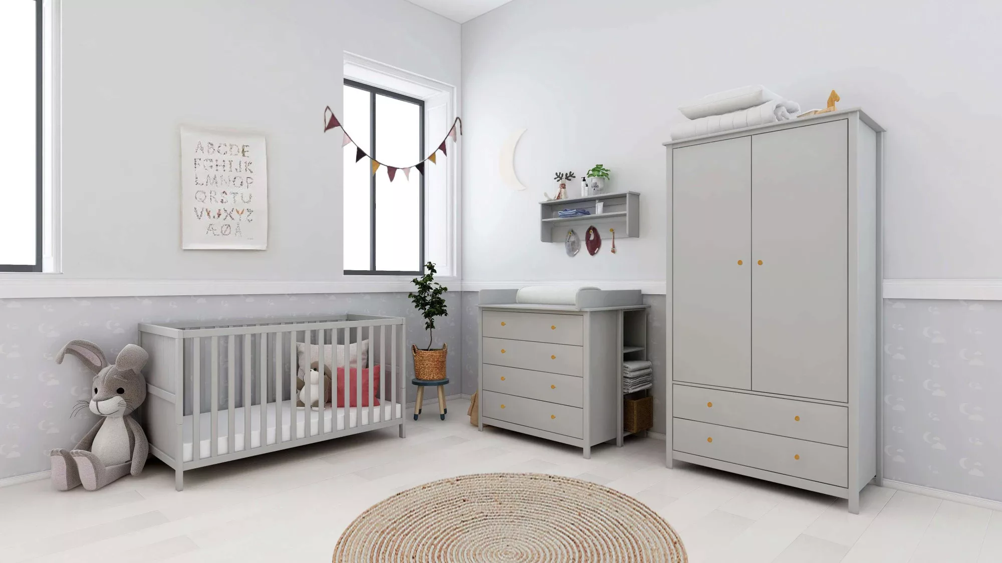 Thuka Babybett "Luna Gitterbett, Kinderbett, Höhenverstellung,", Mit glatte günstig online kaufen