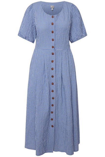 Ulla Popken Dirndl Kleid Bubble-Qualität Vichykaro Rundhals Halbarm günstig online kaufen