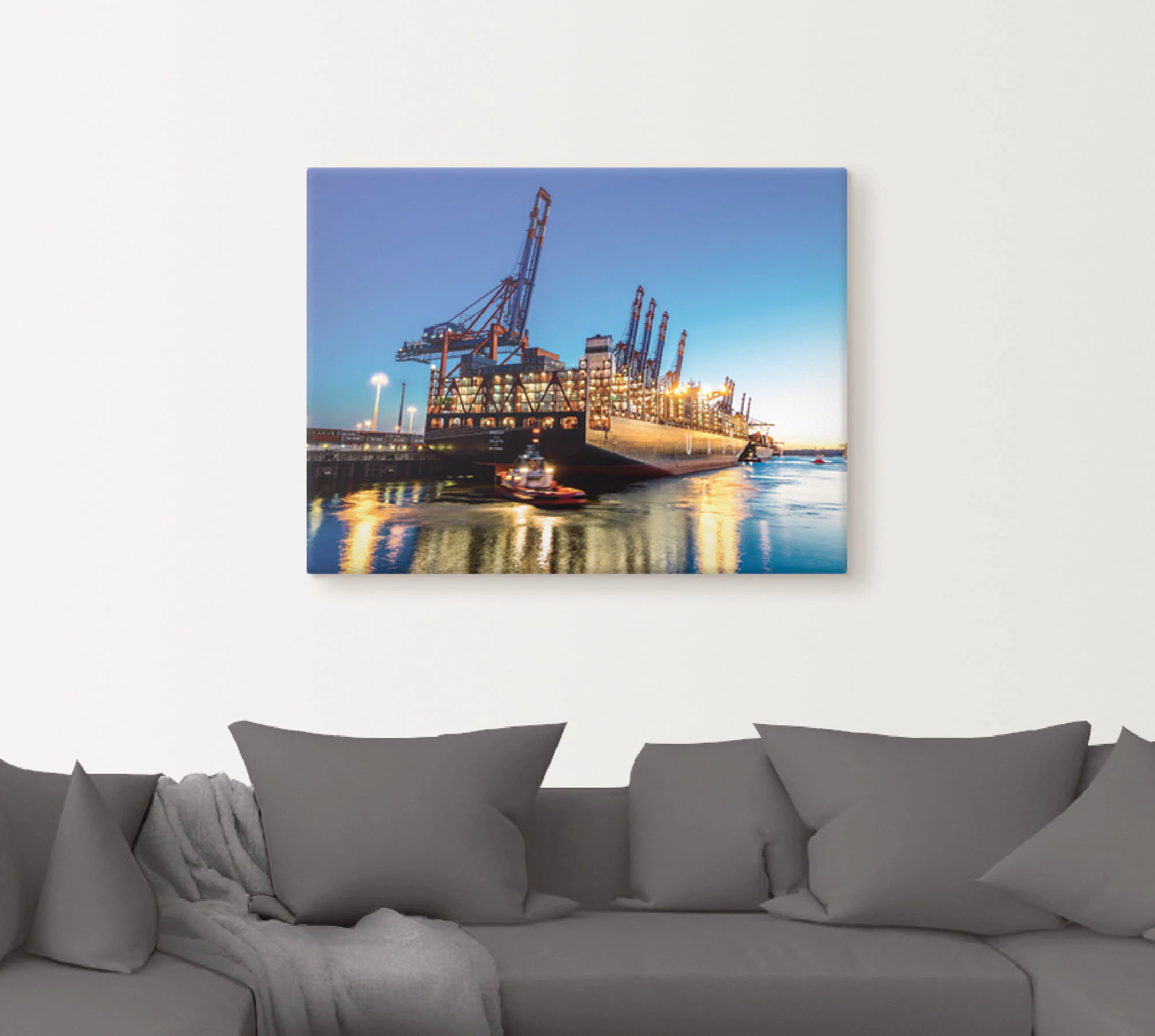 Artland Wandbild "Hamburg Hafen", Deutschland, (1 St.), als Leinwandbild, P günstig online kaufen