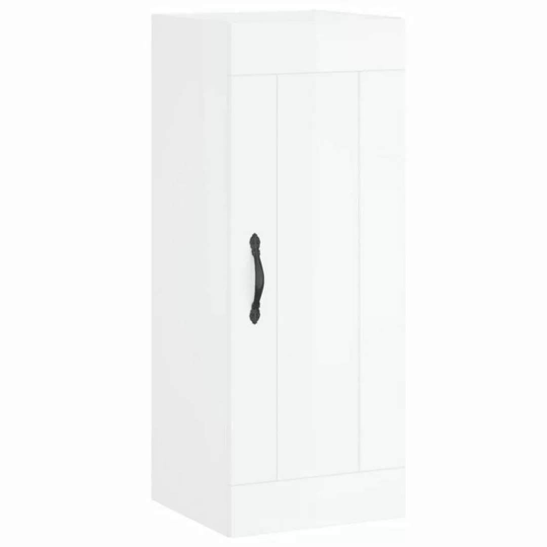 vidaXL Kleiderschrank Wandschrank Hochglanz-Weiß 34,5x34x90 cm Holzwerkstof günstig online kaufen