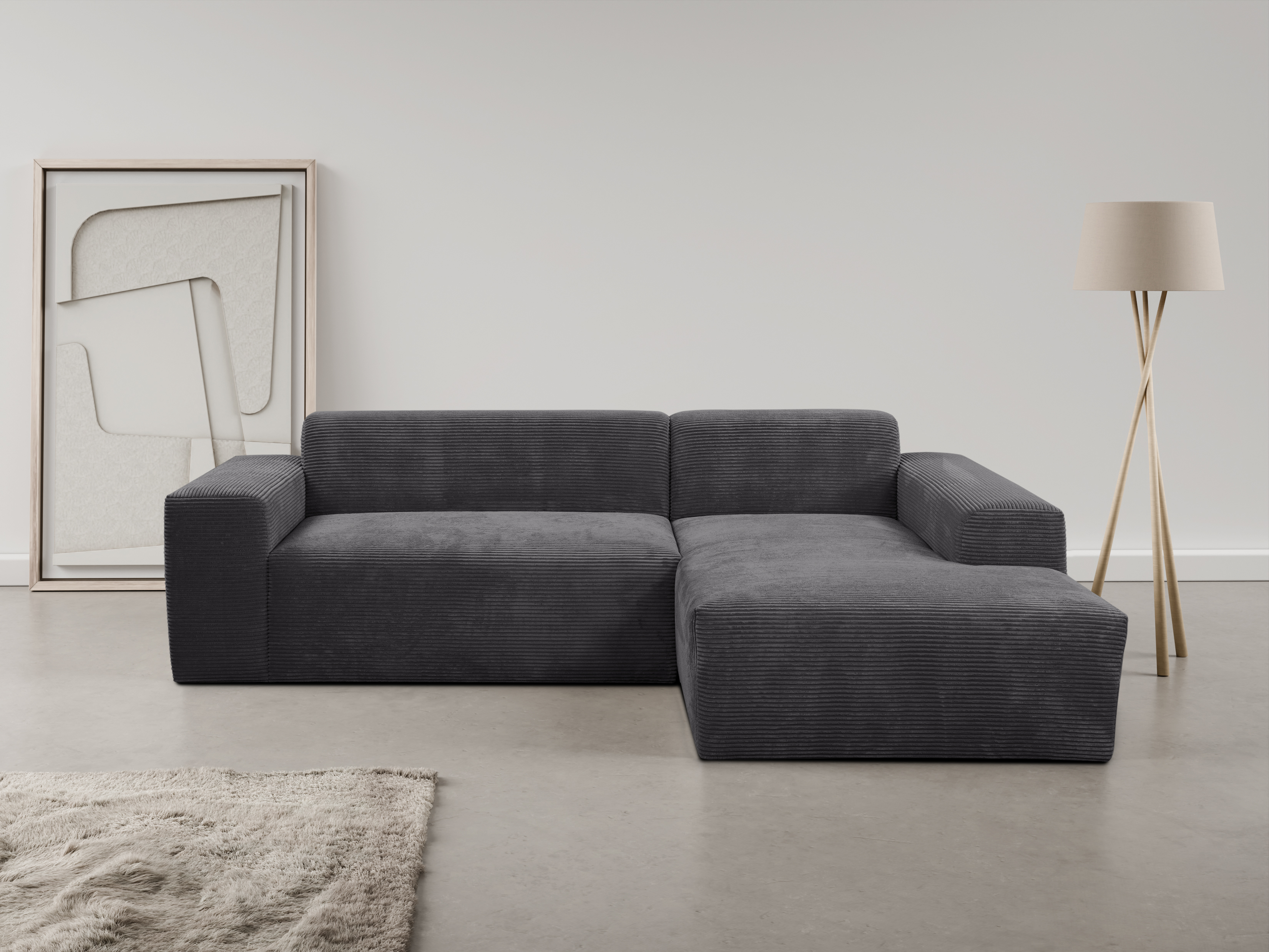WERK2 Ecksofa »Zeus-L modern und zeitlos, Breite 253cm, bequemes Sofa«, Cur günstig online kaufen