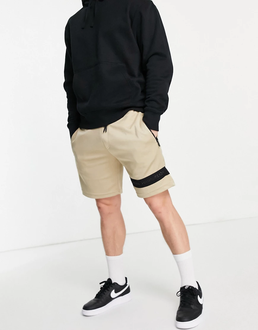 Bershka – Beige Shorts, Kombiteil-Neutral günstig online kaufen