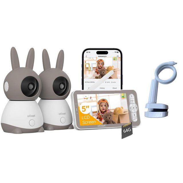 ieGeek Video-Babyphone Babyphone mit Kamera WLAN Babyfon Video mit Halterun günstig online kaufen