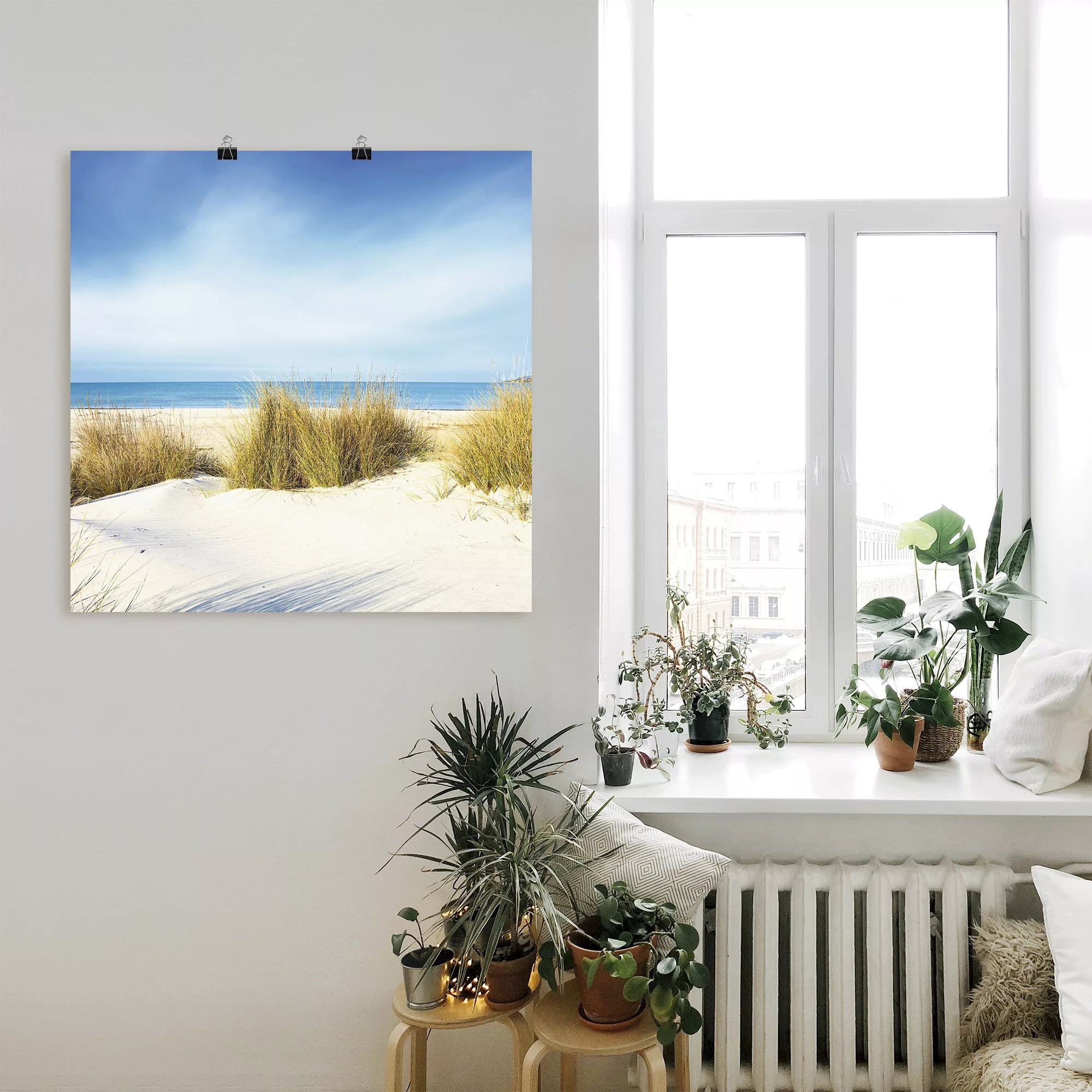 Artland Wandbild "Gras auf Sanddünen", Strand, (1 St.), als Leinwandbild, P günstig online kaufen