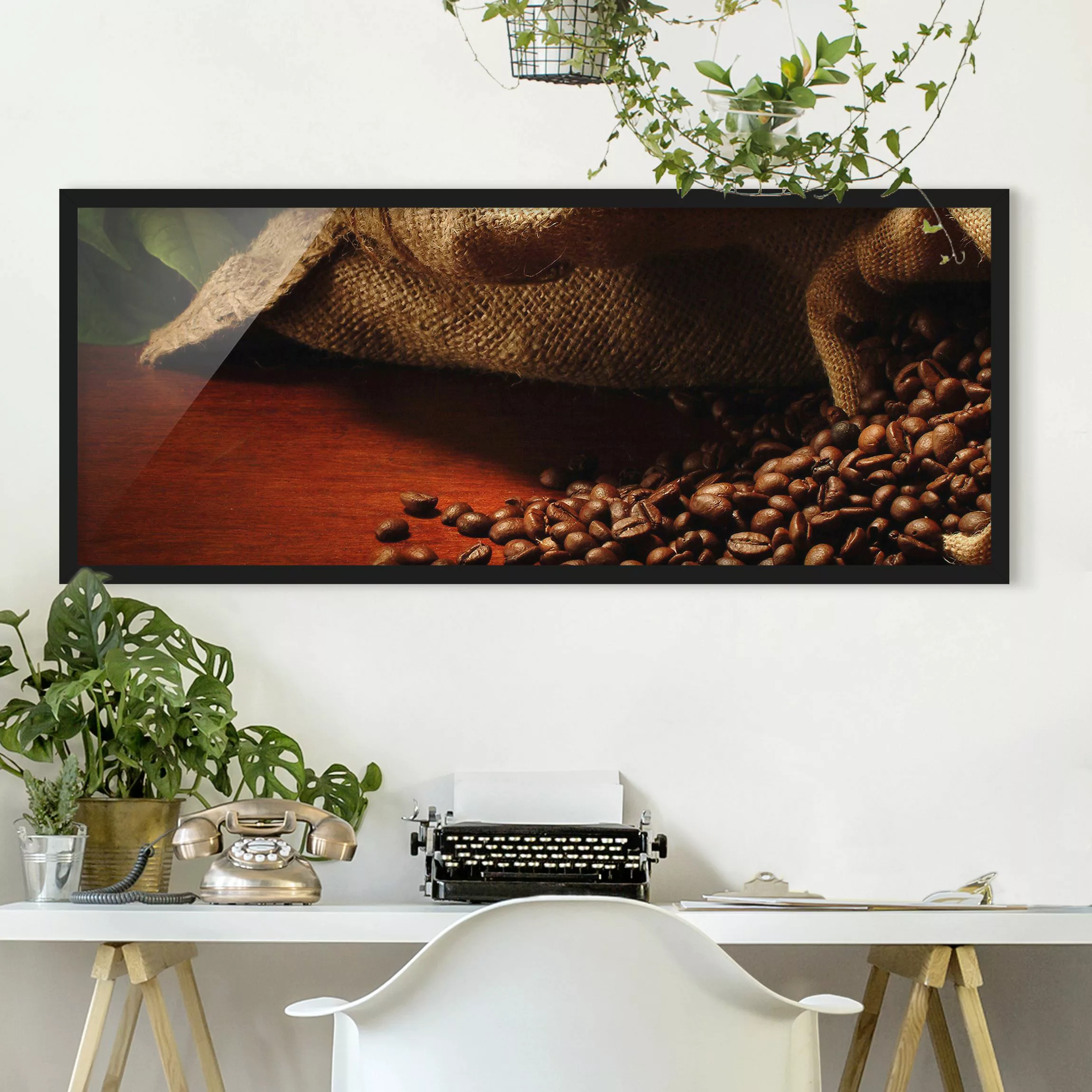 Bild mit Rahmen Küche - Panorama Dulcet Coffee günstig online kaufen