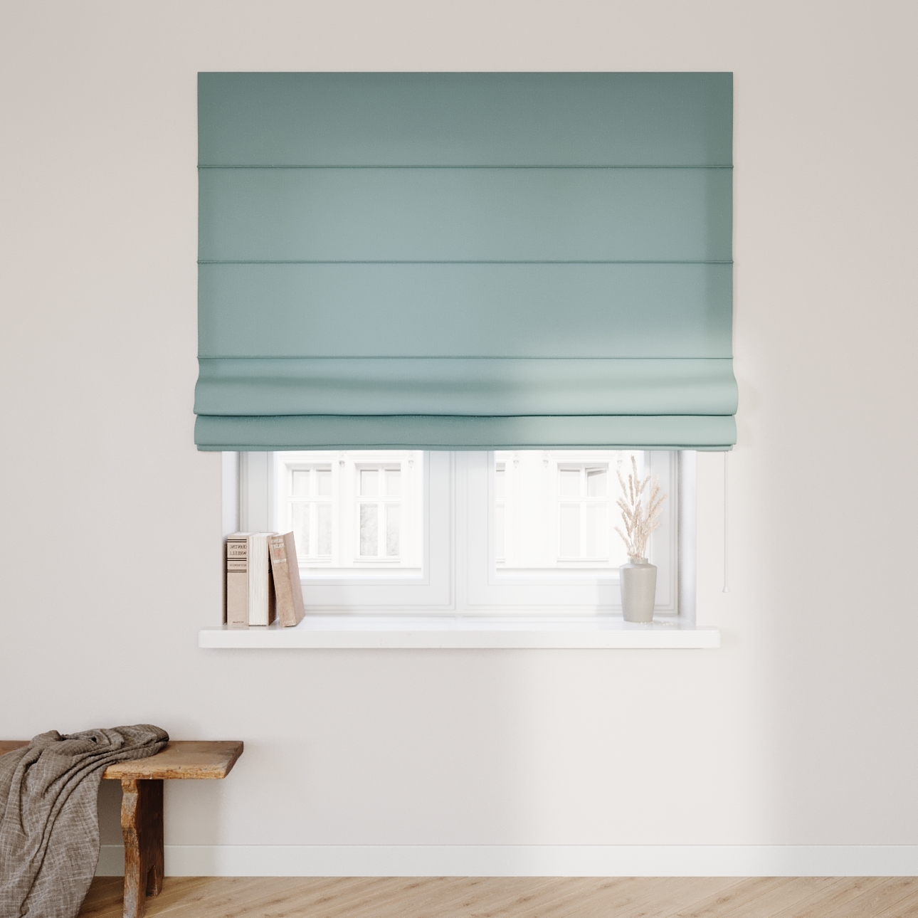 Dekoria Raffrollo Capri, grau-blau, 160 x 170 cm günstig online kaufen