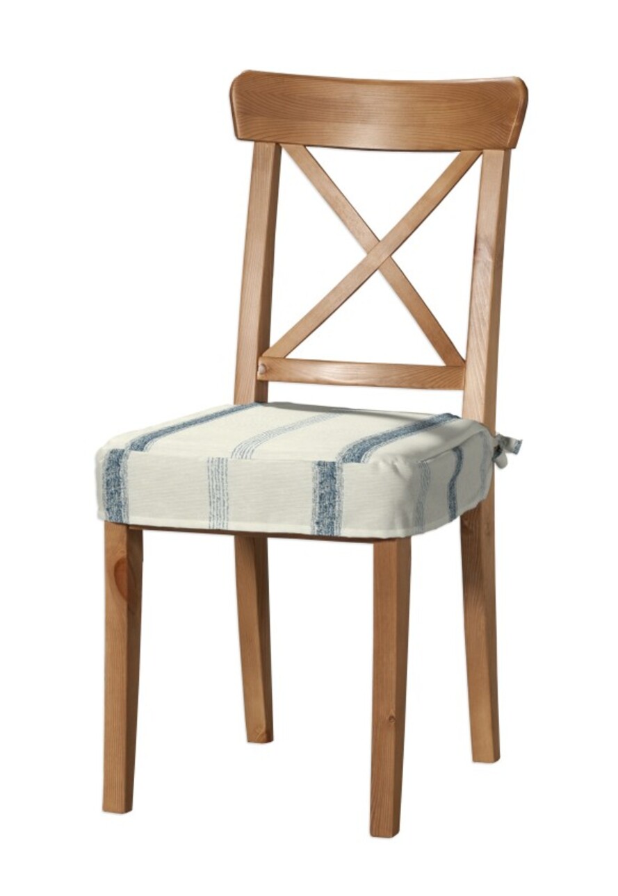 Sitzkissen geeignet für das Ikea Modell Ingolf, creme- blau gestreift, Mode günstig online kaufen