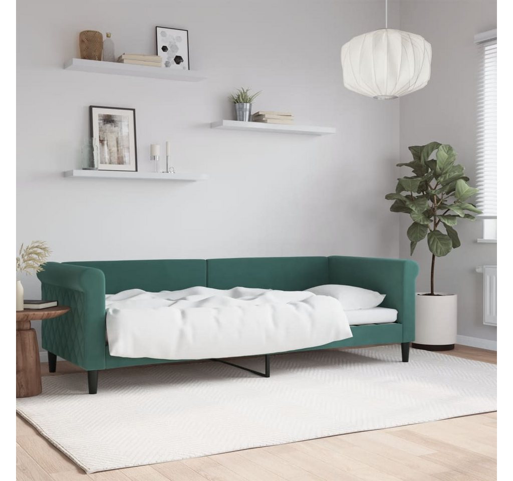 vidaXL Gästebett Tagesbett Dunkelgrün 80x200 cm Samt Gästebett Gästecouch G günstig online kaufen