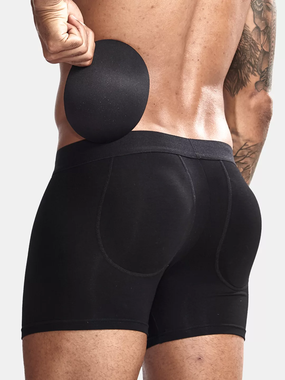 Herren herausnehmbare gepolsterte Boxershorts Sexy Butt Lifting Cotton Comf günstig online kaufen