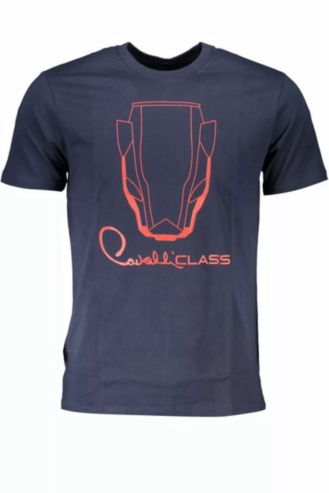 Cavalli Class T-Shirt Herren Regular Fit T-Shirt Blau mit Aufdruck und günstig online kaufen